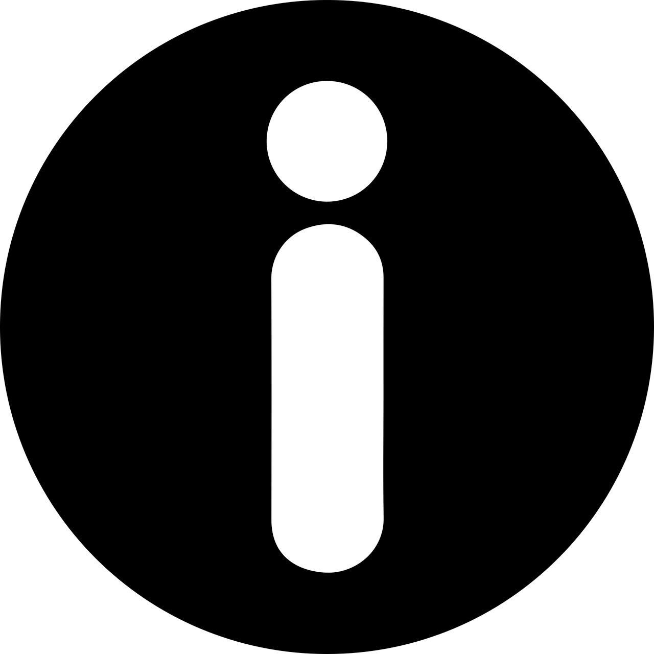 Black Circle with White Letter i Image